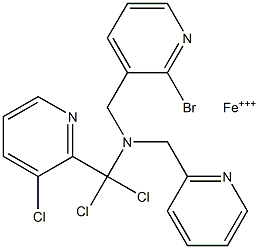 trichloro(((2-bromopyridyl)methyl)bis(2-pyridylmethyl)amine)iron(III) 구조식 이미지