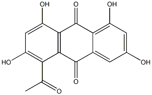 5-ACETYL-1,3,6,8-TETRAHYDROXYANTHRAQUINONE 구조식 이미지