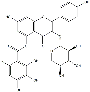 KAEMPFEROL-3-O-ALPHA-ARABINOPYRANOSIDE-2-GALLATE 구조식 이미지