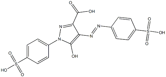 3-CARBOXY-5-HYDROXY-1-PARA-SULPHOPHENYL-4-PARA-SULPHOPHENYLAZO-PYRAZOLE Structure