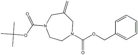 6-Methylene-[1,4]diazepane-1,4-dicarboxylic acid 1-benzyl ester 4-tert-butyl ester 구조식 이미지