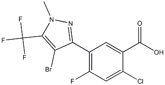5-[4-bromo-1-methyl-5-(trifluoromethyl)pyrazol-3-yl]-2-chloro-4-fluoro-benzoic acid 구조식 이미지