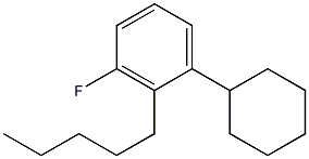 Trans-pentylcyclohexyl-m-fluorobenzene Structure