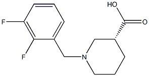 (3R)-1-(2,3-difluorobenzyl)piperidine-3-carboxylic acid 구조식 이미지