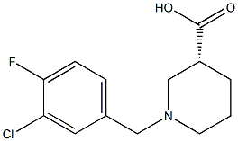 (3R)-1-(3-chloro-4-fluorobenzyl)piperidine-3-carboxylic acid 구조식 이미지