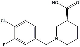 (3S)-1-(4-chloro-3-fluorobenzyl)piperidine-3-carboxylic acid 구조식 이미지