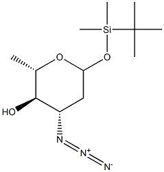 1-O-TERT-BUTYDIMETHYLSILYL-3-AZIDO-2,3-DIDEOXY-L-RHAMNOPYRANOSE Structure