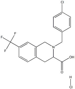 2-(4-chloro-benzyl)-7-trifluoromethyl-1,2,3,4-tetrahydro-isoquinoline-3-carboxylic acid hydrochloride 구조식 이미지