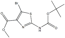 5-BROMO-2-TERT-BUTOXYCARBONYLAMINOTHIAZOLE-4-CARBOXYLIC ACID METHYL ESTER, 95+% 구조식 이미지