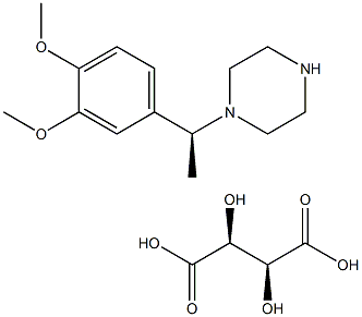 1-[(S)-1-(3,4-DIMETHOXY-PHENYL)-ETHYL]-PIPERAZINE, D-TARTARATE Structure