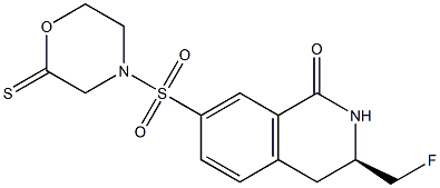 (R)-3-(FLUOROMETHYL)-7-(THIOMORPHOLINOSULFONYL)-3,4-DIHYDROISOQUINOLIN-1(2H)-ONE Structure