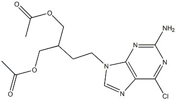 2-[2-(2-AMINO-6-CHLORO-9H-PURIN-9-YL)ETHYL]-1,3-PROPANEDIOL DIACETATE 구조식 이미지