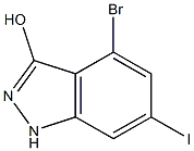 4-BROMO-6-IODO-3-HYDROXYINDAZOLE Structure