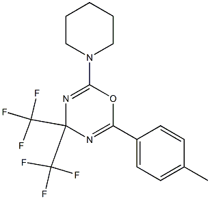 2-(4-methylphenyl)-6-piperidino-4,4-di(trifluoromethyl)-4H-1,3,5-oxadiazine Structure