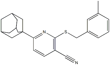 6-(1-adamantyl)-2-[(3-methylbenzyl)sulfanyl]nicotinonitrile 구조식 이미지