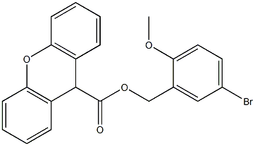 5-bromo-2-methoxybenzyl 9H-xanthene-9-carboxylate Structure