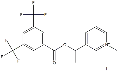 3-(1-{[3,5-di(trifluoromethyl)benzoyl]oxy}ethyl)-1-methylpyridinium iodide 구조식 이미지