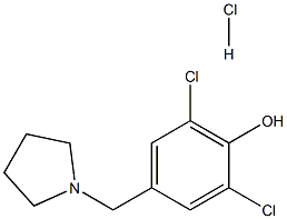 2,6-dichloro-4-(tetrahydro-1H-pyrrol-1-ylmethyl)phenol hydrochloride 구조식 이미지