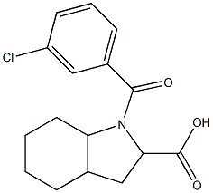 1-(3-chlorobenzoyl)octahydro-1H-indole-2-carboxylic acid 구조식 이미지