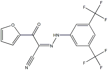 2-{2-[3,5-di(trifluoromethyl)phenyl]hydrazono}-3-(2-furyl)-3-oxopropanenitrile Structure