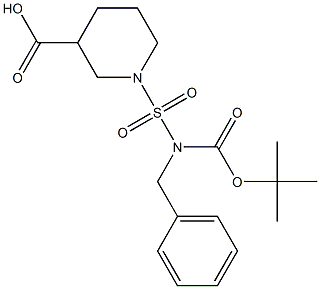 1-{[benzyl(tert-butoxycarbonyl)amino]sulfonyl}-3-piperidinecarboxylic acid 구조식 이미지