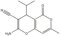 2-amino-4-isopropyl-7-methyl-5-oxo-4H,5H-pyrano[4,3-b]pyran-3-carbonitrile 구조식 이미지