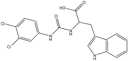 2-({[(3,4-dichlorophenyl)amino]carbonyl}amino)-3-(1H-indol-3-yl)propanoic acid Structure