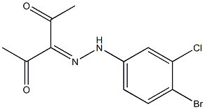 3-[2-(4-bromo-3-chlorophenyl)hydrazono]pentane-2,4-dione 구조식 이미지