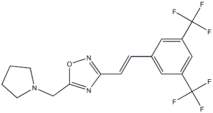 3-[3,5-di(trifluoromethyl)styryl]-5-(tetrahydro-1H-pyrrol-1-ylmethyl)-1,2,4-oxadiazole 구조식 이미지