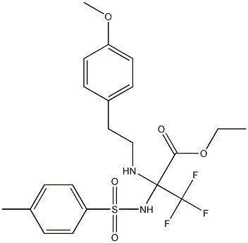 ethyl 3,3,3-trifluoro-2-[(4-methoxyphenethyl)amino]-2-{[(4-methylphenyl)sulfonyl]amino}propanoate 구조식 이미지