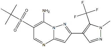 6-(tert-butylsulfonyl)-2-[1-methyl-5-(trifluoromethyl)-1H-pyrazol-4-yl]pyrazolo[1,5-a]pyrimidin-7-ylamine Structure