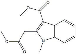 Methyl 3-methoxycarbonyl-1-methylindol-2-ylacetate Structure
