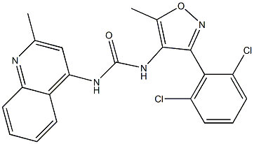 N-[3-(2,6-dichlorophenyl)-5-methylisoxazol-4-yl]-N'-(2-methyl-4-quinolyl)urea 구조식 이미지