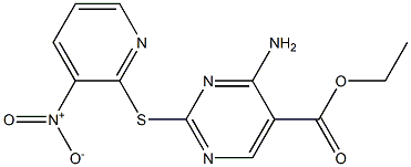 ethyl 4-amino-2-[(3-nitro-2-pyridyl)thio]pyrimidine-5-carboxylate Structure