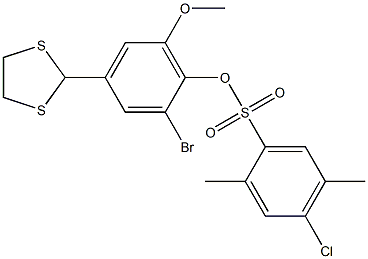 2-bromo-4-(1,3-dithiolan-2-yl)-6-methoxyphenyl 4-chloro-2,5-dimethylbenzene-1-sulfonate Structure