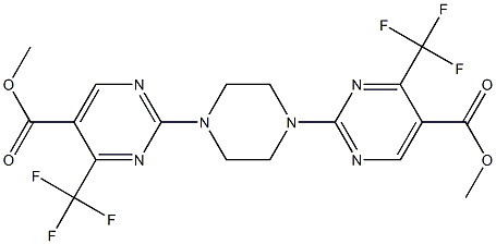 methyl 2-{4-[5-(methoxycarbonyl)-4-(trifluoromethyl)pyrimidin-2-yl]piperazino}-4-(trifluoromethyl)pyrimidine-5-carboxylate Structure