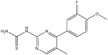 N-[4-(3-fluoro-4-methoxyphenyl)-5-methyl-2-pyrimidinyl]thiourea 구조식 이미지