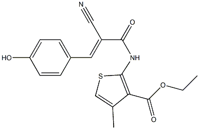 ethyl 2-{[2-cyano-3-(4-hydroxyphenyl)acryloyl]amino}-4-methylthiophene-3-carboxylate Structure