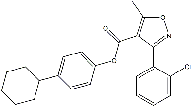 4-cyclohexylphenyl 3-(2-chlorophenyl)-5-methylisoxazole-4-carboxylate Structure