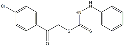 2-(4-chlorophenyl)-2-oxoethyl 2-phenylhydrazine-1-carbodithioate 구조식 이미지