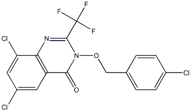 6,8-dichloro-3-[(4-chlorobenzyl)oxy]-2-(trifluoromethyl)-4(3H)-quinazolinone Structure