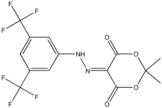 5-{2-[3,5-di(trifluoromethyl)phenyl]hydrazono}-2,2-dimethyl-1,3-dioxane-4,6-dione 구조식 이미지