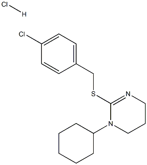 2-[(4-chlorobenzyl)thio]-1-cyclohexyl-1,4,5,6-tetrahydropyrimidine hydrochloride Structure