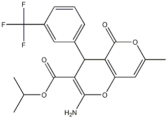 isopropyl 2-amino-7-methyl-5-oxo-4-[3-(trifluoromethyl)phenyl]-4H,5H-pyrano[4,3-b]pyran-3-carboxylate Structure