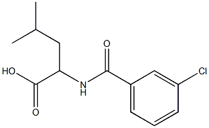 2-[(3-chlorobenzoyl)amino]-4-methylpentanoic acid 구조식 이미지