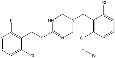 6-[(2-chloro-6-fluorobenzyl)thio]-3-(2,6-dichlorobenzyl)-1,2,3,4-tetrahydro-1,3,5-triazine hydrobromide 구조식 이미지