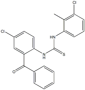 N-(2-benzoyl-4-chlorophenyl)-N'-(3-chloro-2-methylphenyl)thiourea 구조식 이미지