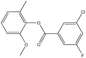 2-methoxy-6-methylphenyl 3-chloro-5-fluorobenzoate 구조식 이미지