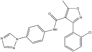 3-(2-chlorophenyl)-5-methyl-N-[4-(1H-1,2,4-triazol-1-yl)phenyl]-4-isoxazolecarboxamide 구조식 이미지