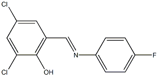 2,4-dichloro-6-{[(4-fluorophenyl)imino]methyl}phenol 구조식 이미지
